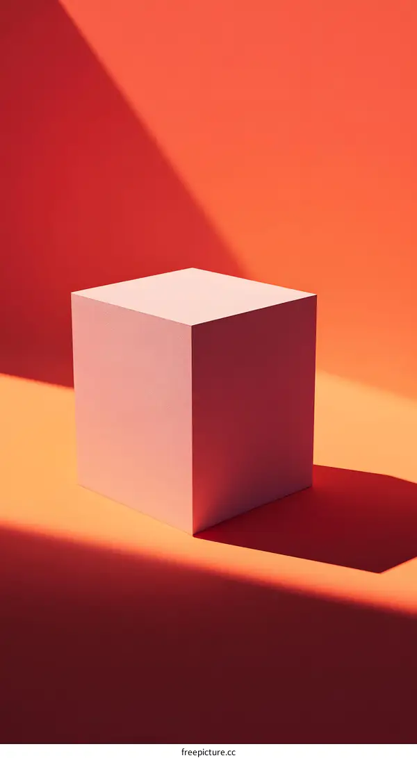 Minimalist Product Photography with a Single Cube on a Colored Background