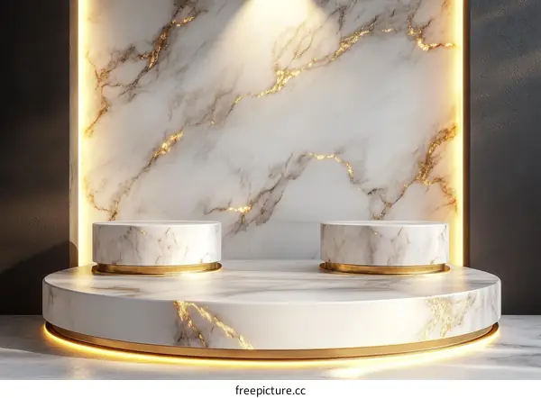 Luxury White Marble Podium Display