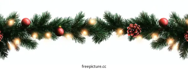 Christmas Garland with Lights and Decorations
