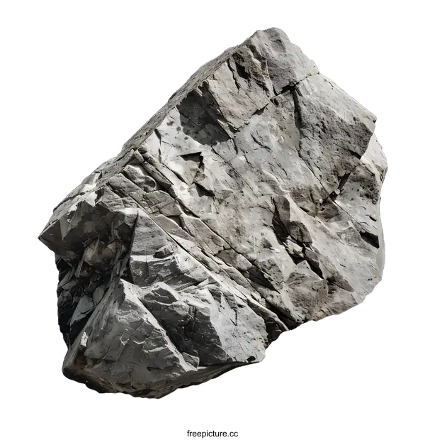 [Transparent Background PNG]Large Grey Rock Isolated on White Background