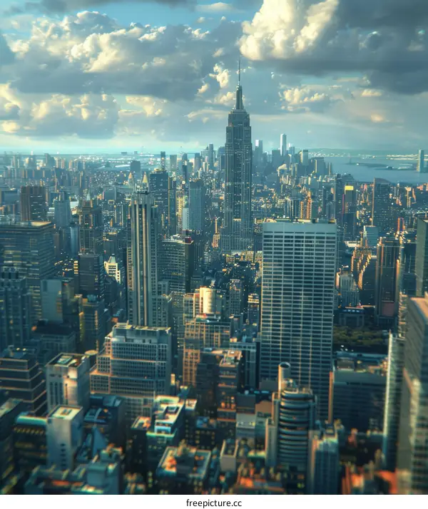 Aerial View of New York City Skyline