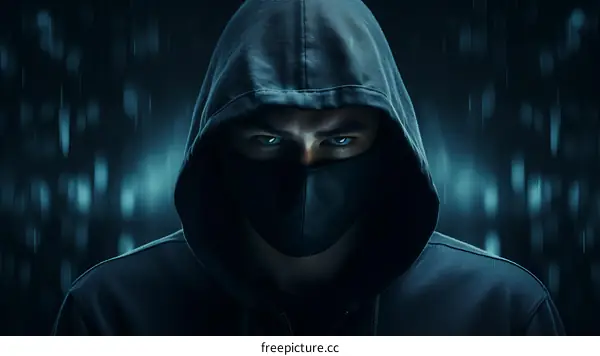 Man in black hoodie and mask