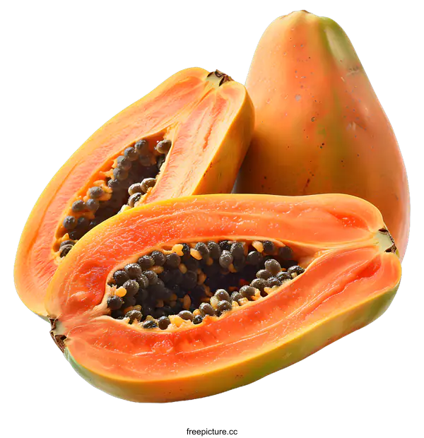[Transparent Background PNG]Fresh Ripe Papaya Fruit