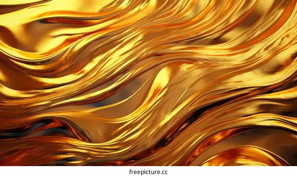 Golden waves of molten metal