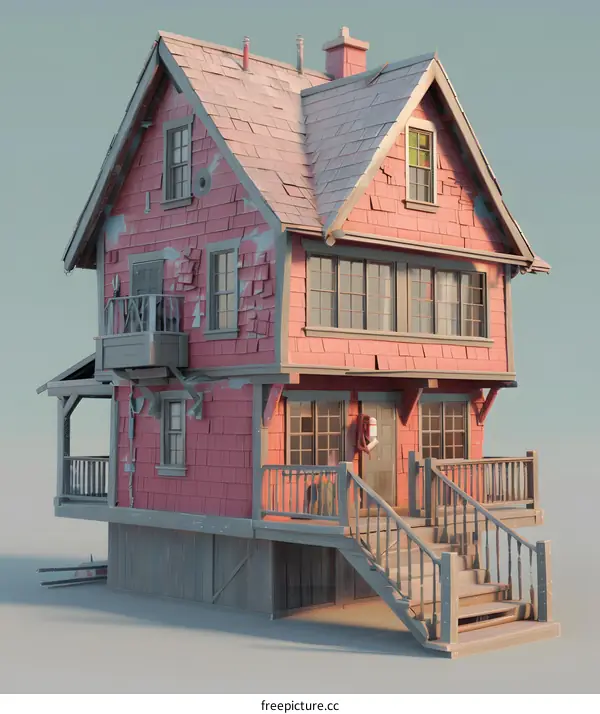 Old House With Worn Paint