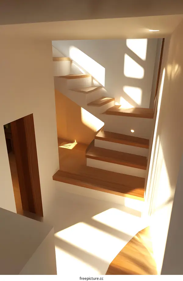 Modern Interior Staircase With Light