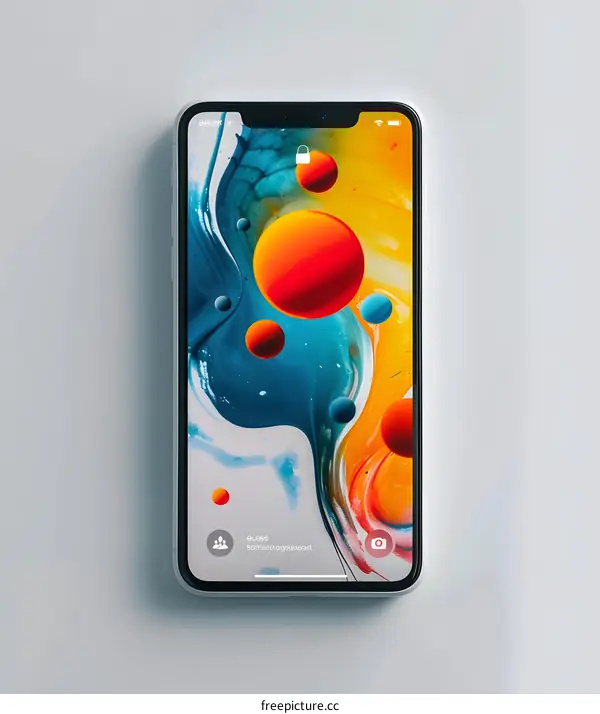 Smartphone with Abstract Colorful Background