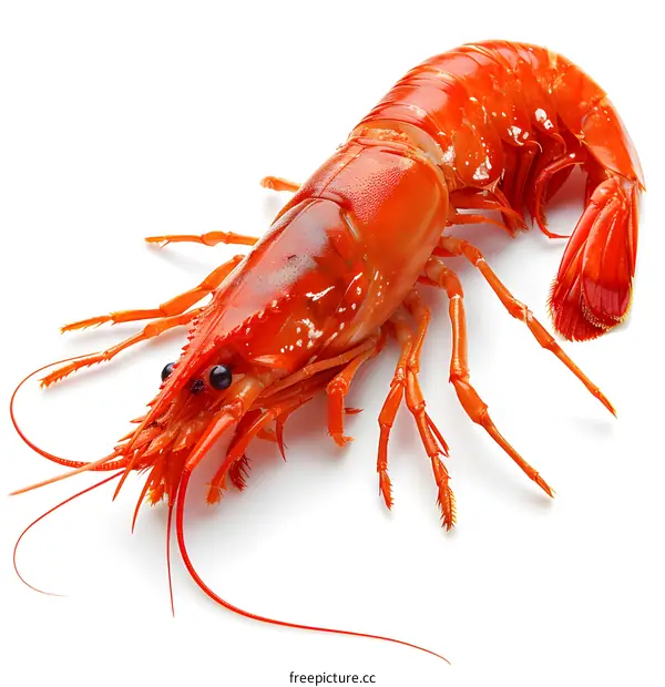 A red lobster isolated on a white background
