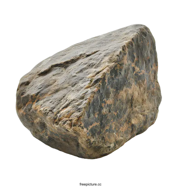 [Transparent Background PNG]Single Brown Rock on a White Background