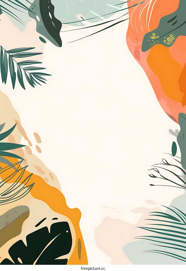 Abstract Tropical Leaves Background Design