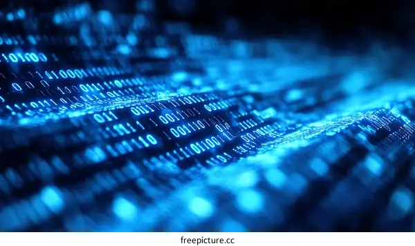 Abstract Binary Code Wave Background