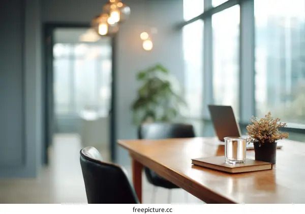 Modern Office Workspace with Natural Light