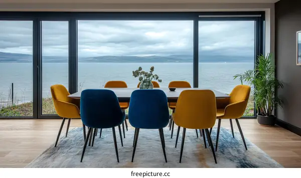 Modern Dining Room with Panoramic Sea Views