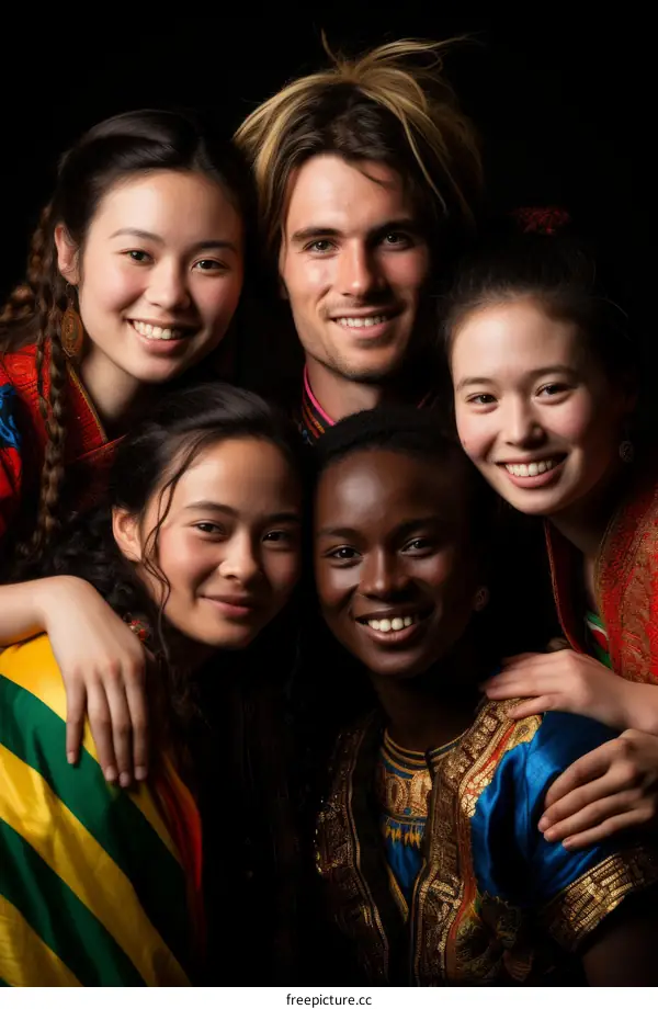 Portrait of a multiethnic group of young people