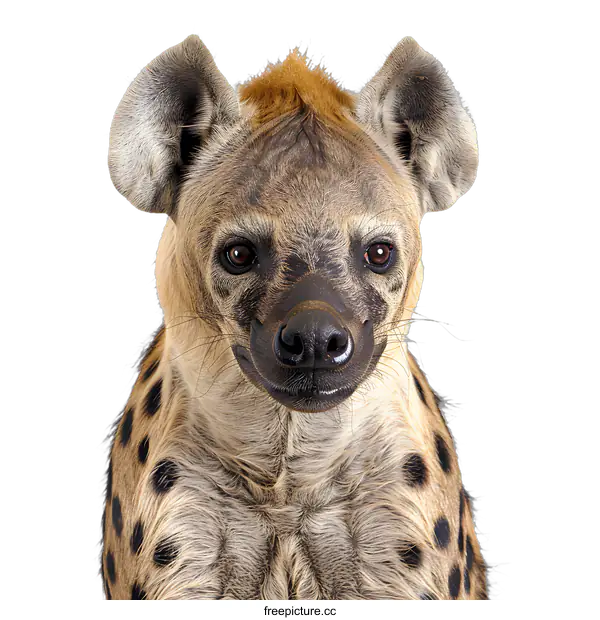 [Transparent Background PNG]Spotted hyena portrait on white background