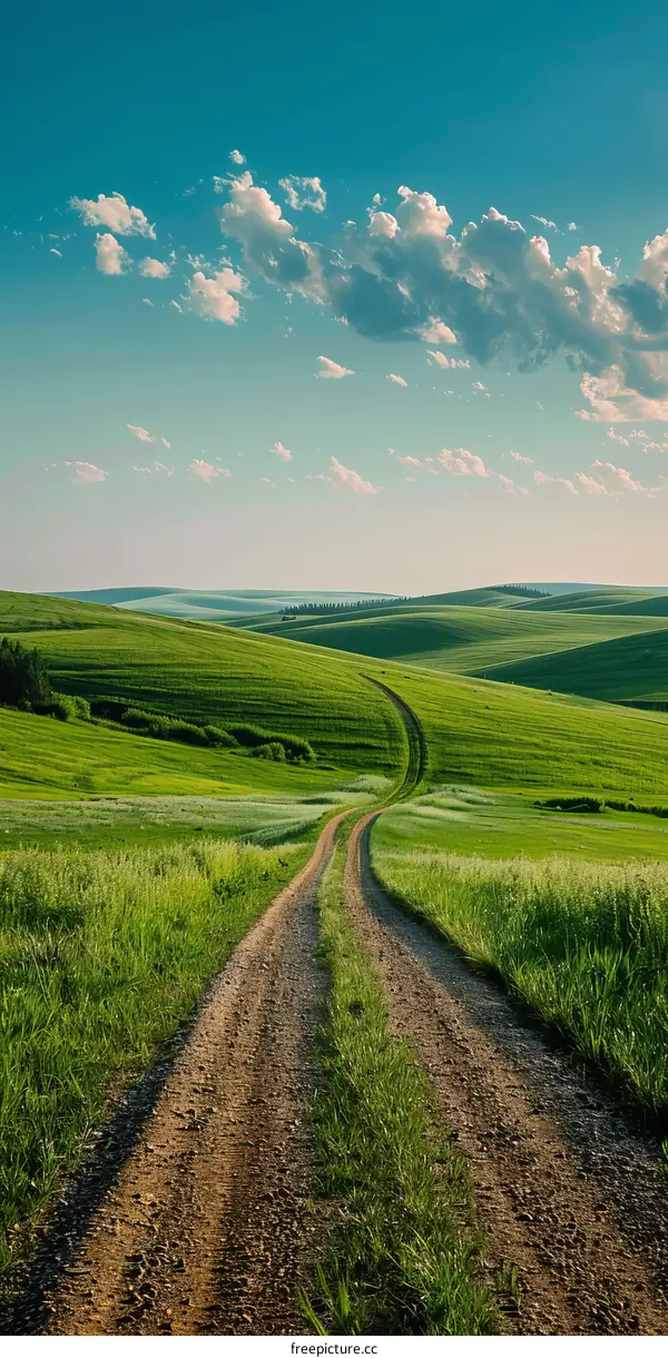 Country Road through the Green Hills