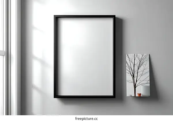 Blank Picture Frame Mockup with Bare Tree Art