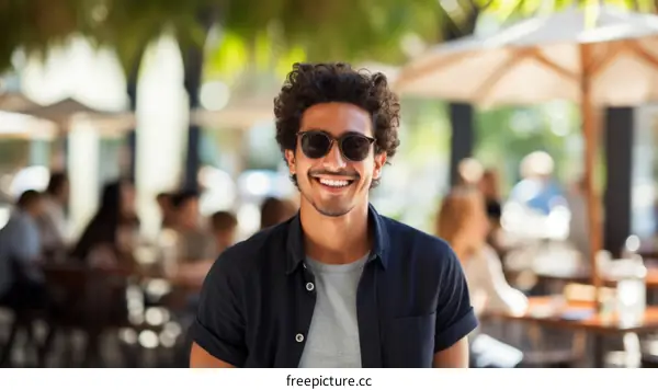 Portrait of a smiling young man wearing sunglasses
