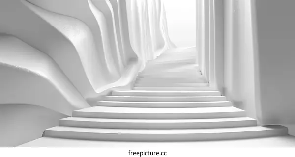 Surreal White Minimalist Staircase