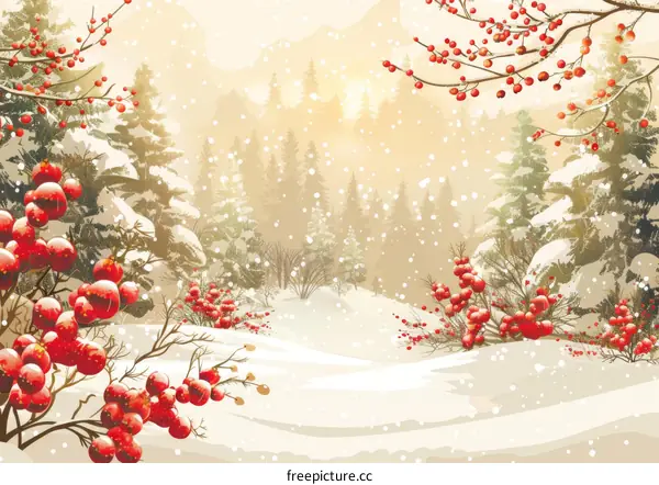 Winter Wonderland: Snow Covered Forest Scene