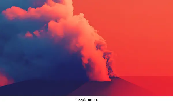 Red and Blue Clouds Minimalist Background