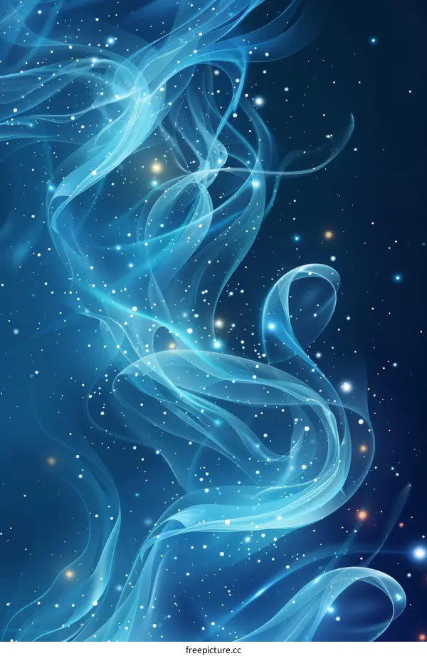 Abstract Blue Painting on Canvas