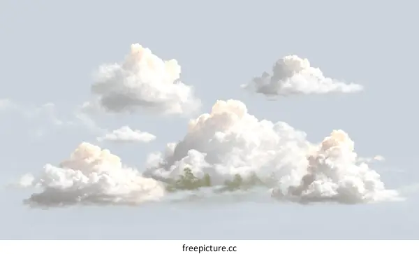 Fluffy Cloudscape Illustration