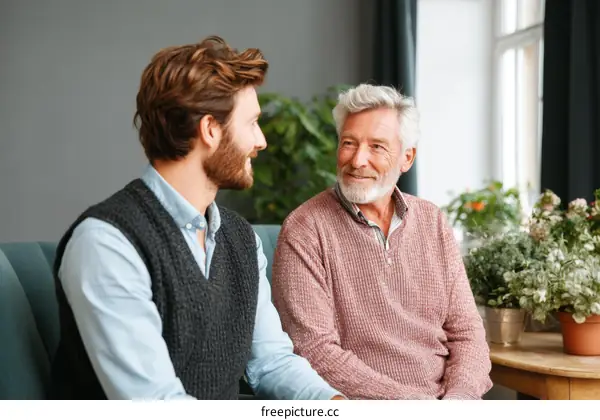 Two Adults Caucasian Discussing