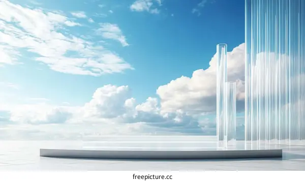 Modern Abstract Glass Architecture Sky Background