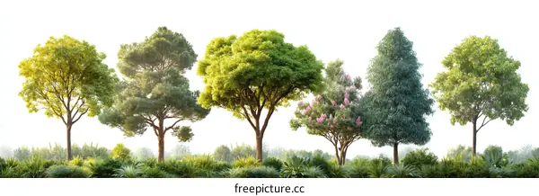 Collection of Different Trees in a Row