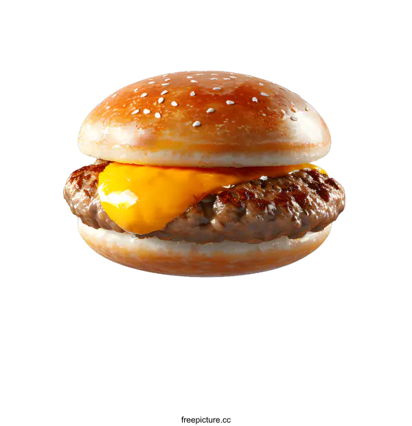 [Transparent Background PNG]cheeseburger with sesame seeds