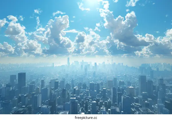 A Beautiful Metropolis Cityscape Under a Cloudy Sky