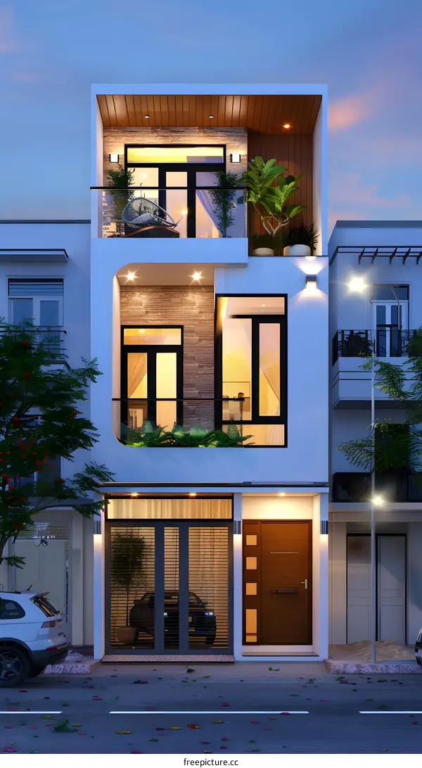 Modern Minimalist House Design with Balcony and Garage