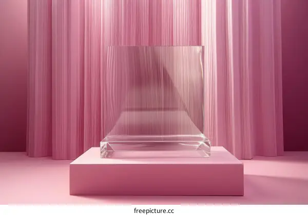 Pink Modern Geometric Glass Display Platform