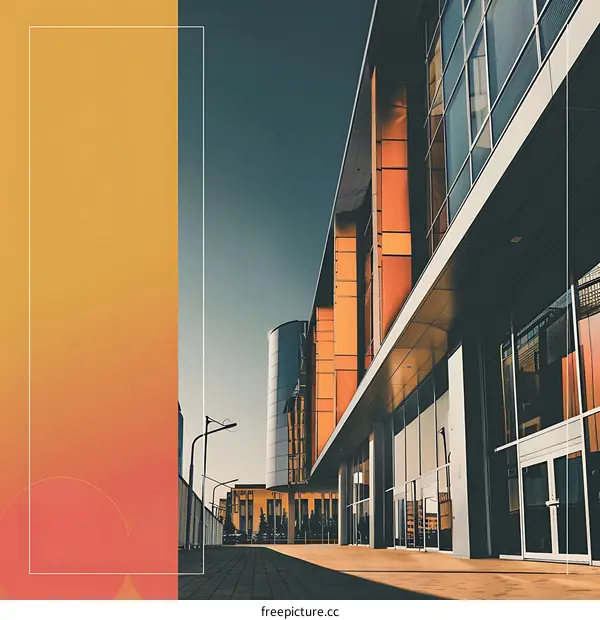 Modern Architecture Building Exterior With Glass Facade