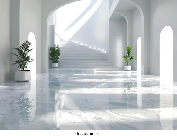 Modern White Architectural Interior Design