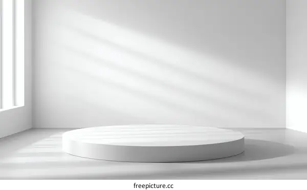 White Minimalist Round Stage for Product Display
