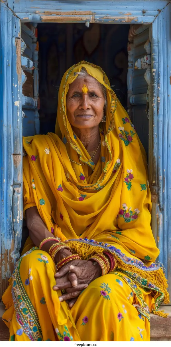Portrait of an Indian woman in traditional clothing