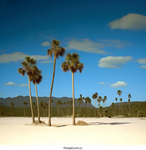 Palm trees in the desert