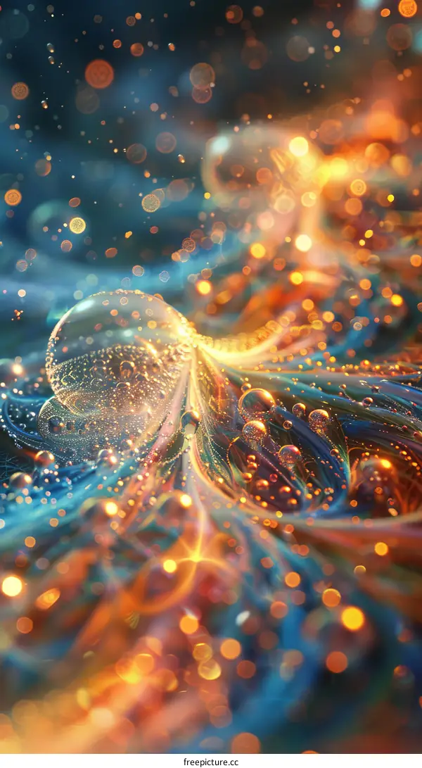 Dynamic Abstract Painting in Blue and Orange