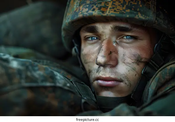 Portrait of a young soldier