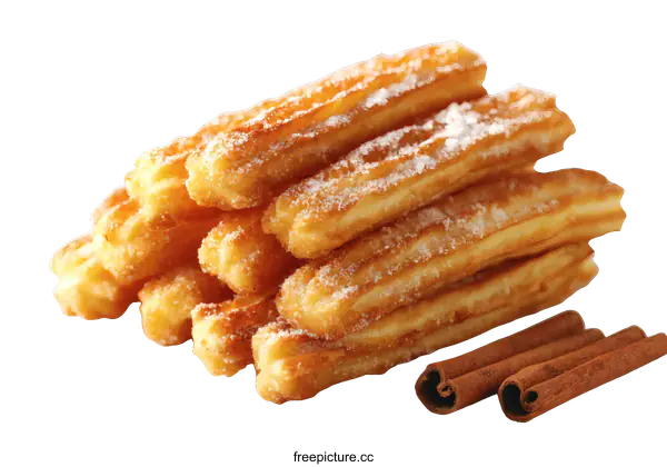 [Transparent Background PNG]Delicious and Sweet Churros with Powdered Sugar