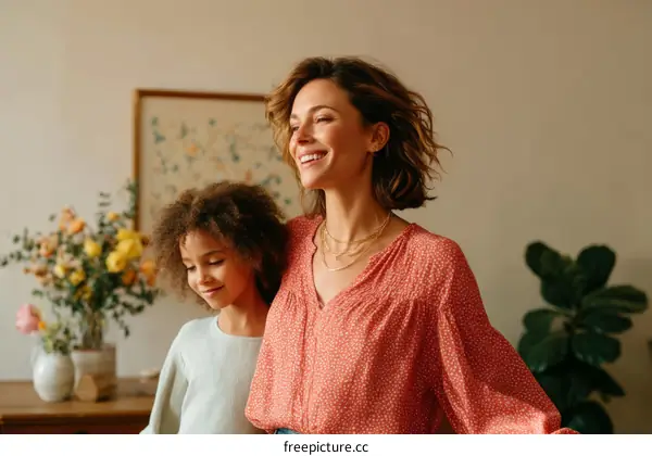 Mother and Daughter Bonding Moment