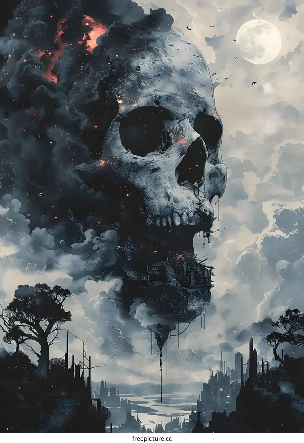 Skull City Ruins Apocalyptic Landscape