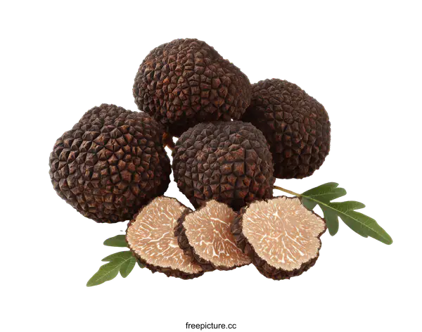 [Transparent Background PNG]Delicious Black Truffle with Slices