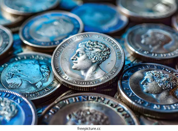 Pile of Ancient Silver Coins