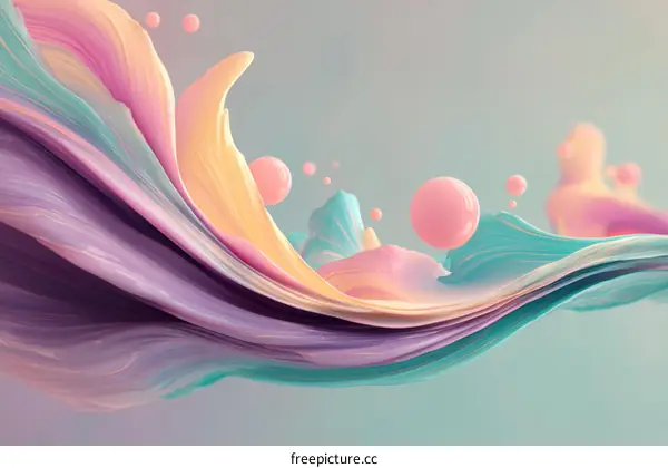 Abstract Flowing Colors in Pastel Tones