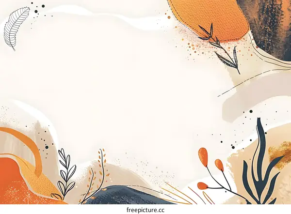 Abstract Background With Orange And Blue Tones