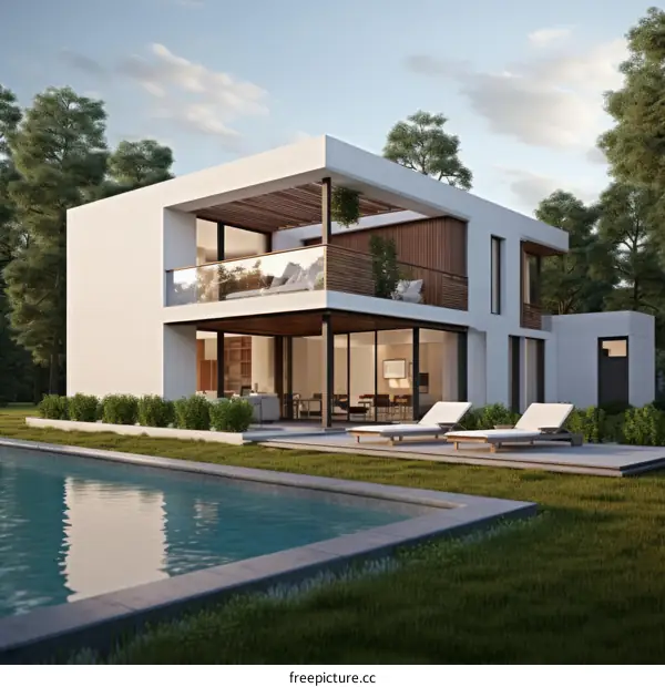 Modern luxury house with pool and terrace