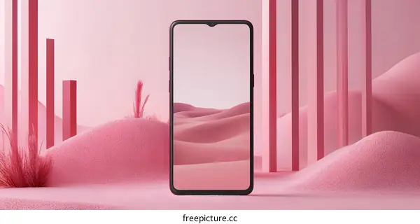 Pink Desert Phone Mockup